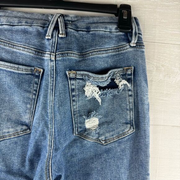 Good American Good Legs Destroyed Hem High Rise Distressed Jeans - Picture 4 of 6